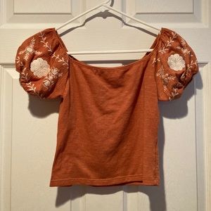 burnt orange crop top